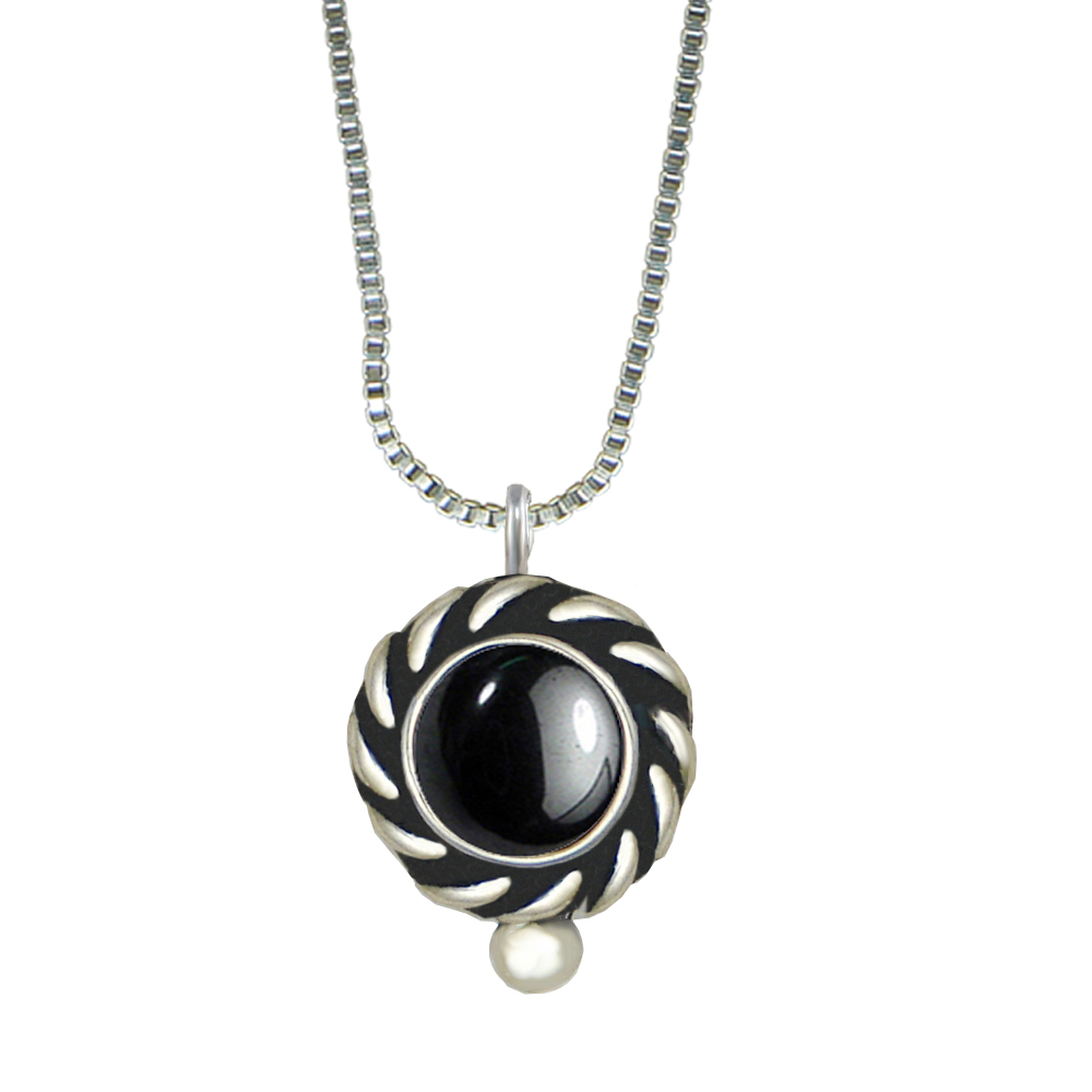 Sterling Silver Little Hematite Pendant Necklace